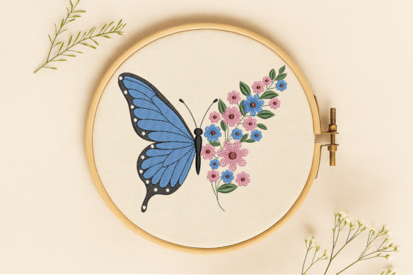Butterfly with Floral Embroidery Design Review