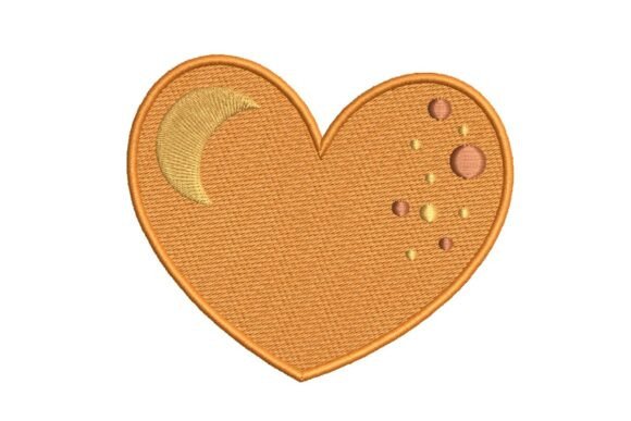Celestial Moon Heart Embroidery Design