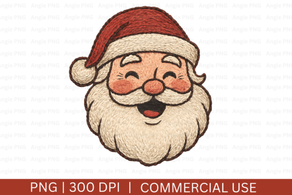 Embroidery Santa Clause Head PNG Review for Seasonal Use