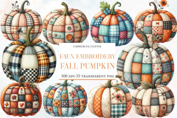 Faux Embroidery Fall Pumpkin Clipart Review