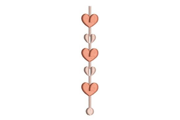 Hanging Hearts Garland Embroidery Design