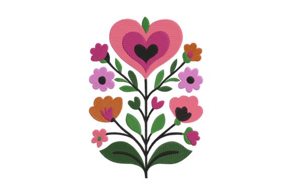 Heart Flower Embroidery Design Review