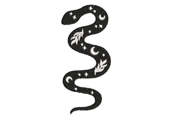 Mystical Celestial Snake Embroidery Design