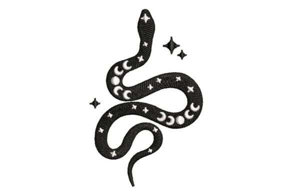 Mystical Celestial Snake Embroidery Design