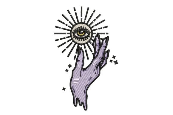 Mystical Hand Holding All-Seeing Eye Embroidery