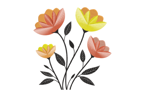 Yellow Orange Floral Embroidery File Review
